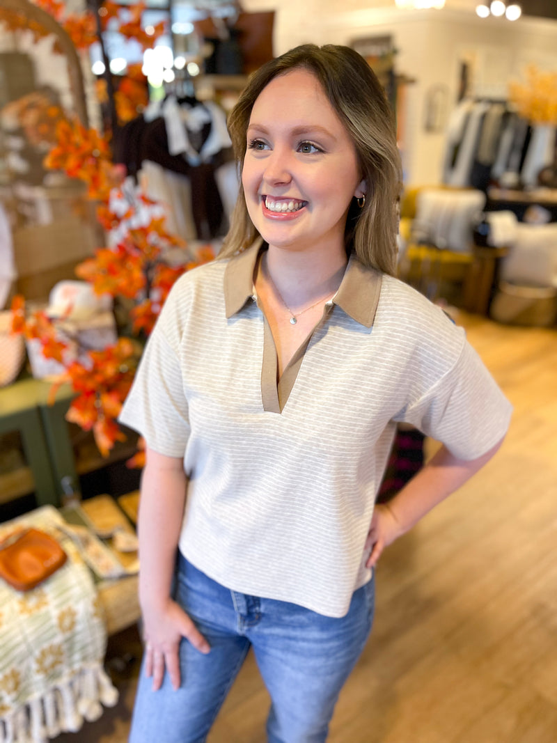 Thread & Supply Collared Knit Top