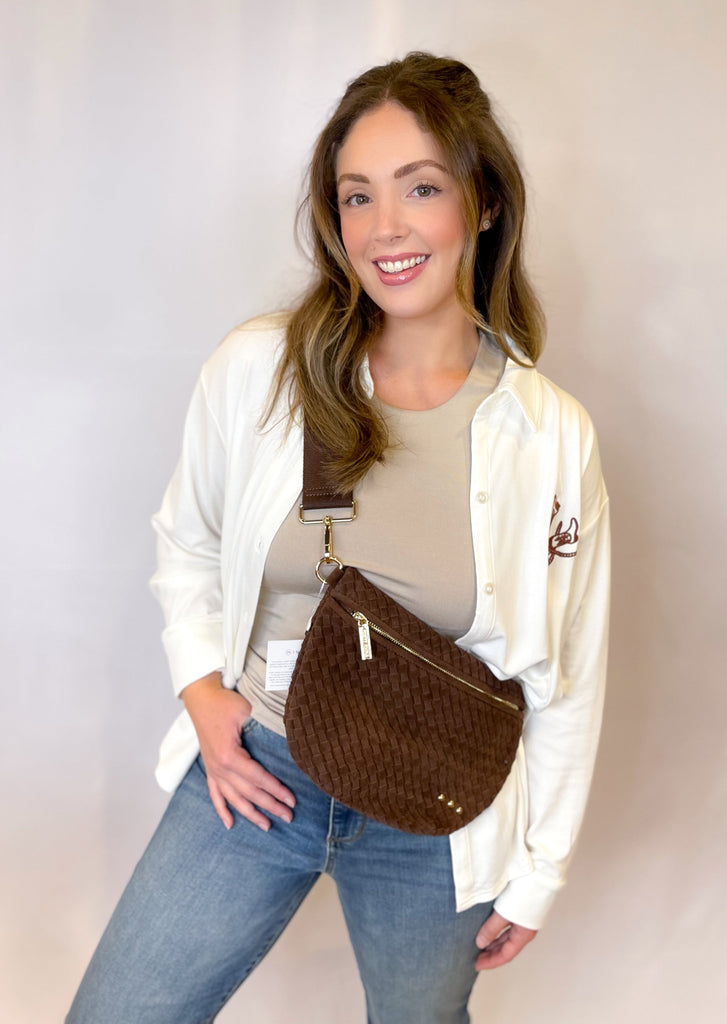 Suede Woven Bum Bag
