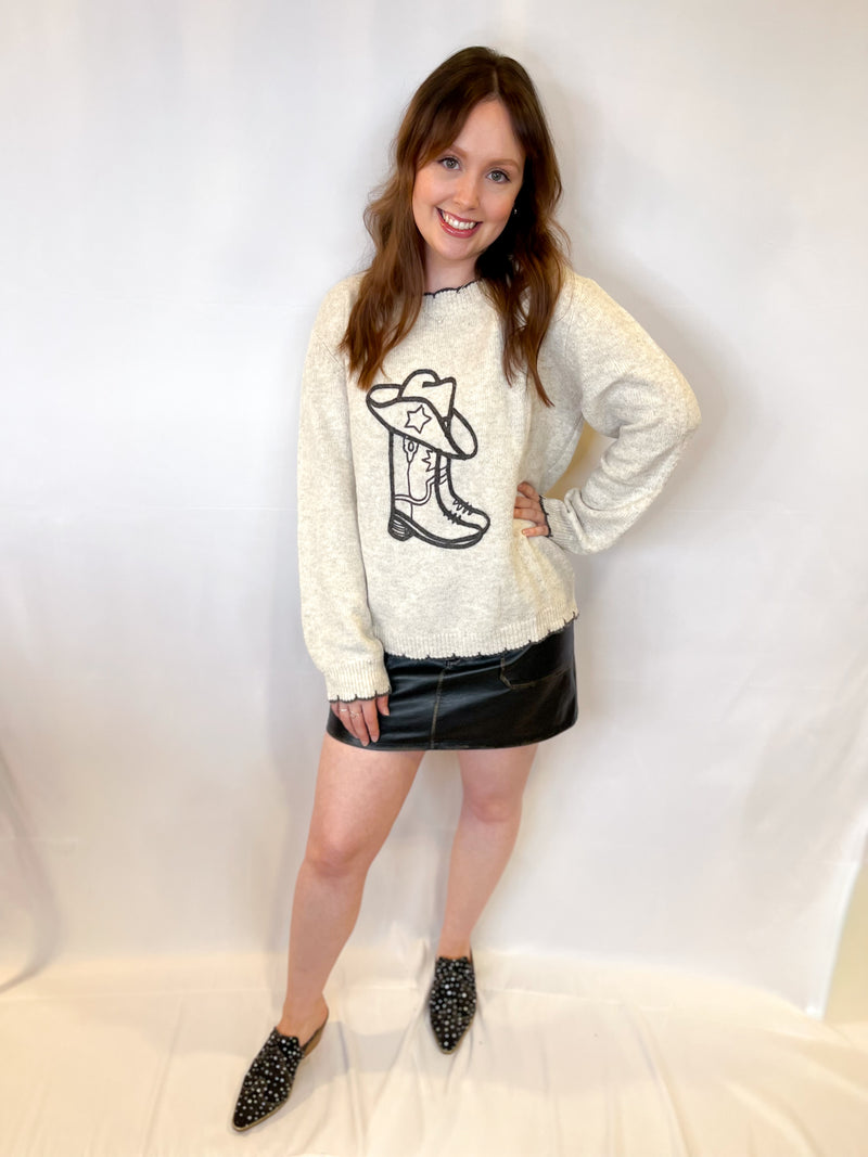 Cowboy Boots Stitch Sweater