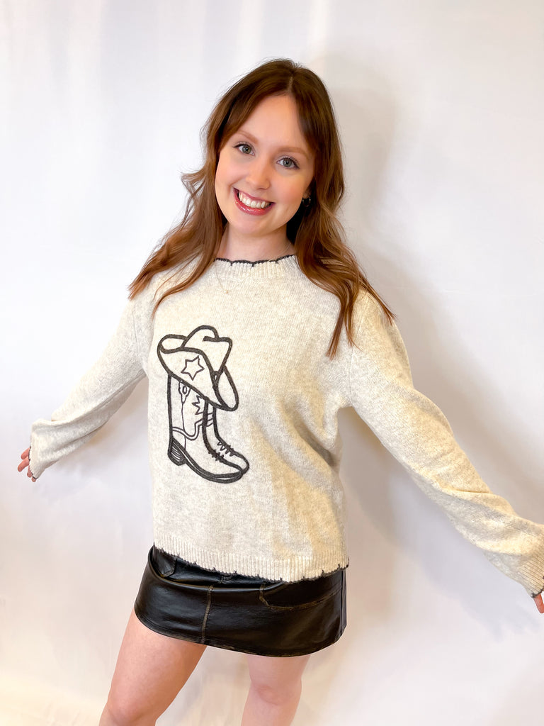 Cowboy Boots Stitch Sweater