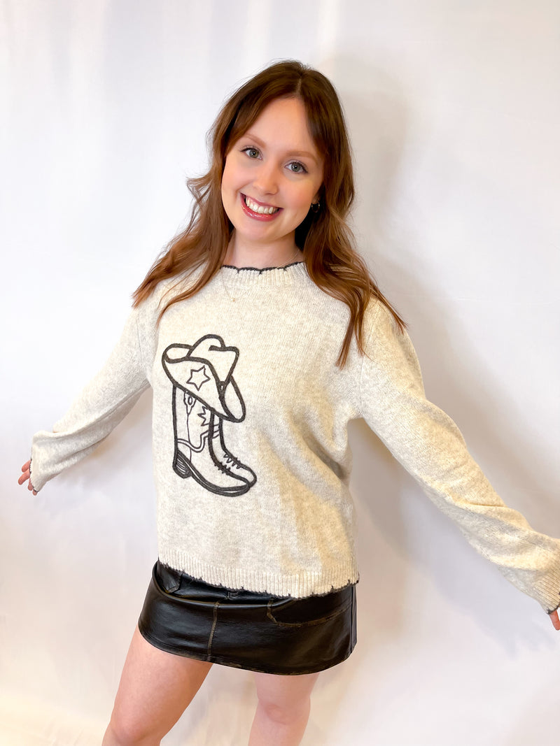 Cowboy Boots Stitch Sweater