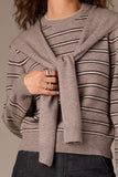 Front Tie Twofer Stripe Sweater