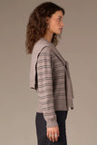 Front Tie Twofer Stripe Sweater