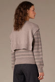 Front Tie Twofer Stripe Sweater