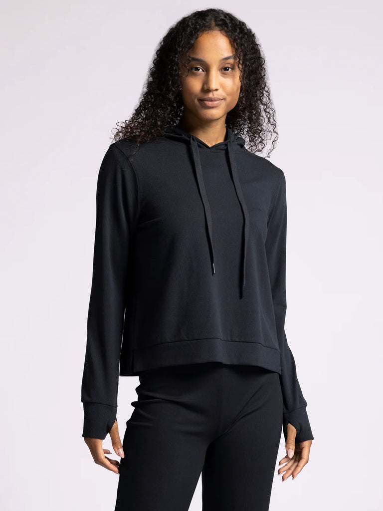 Thread & Supply Cropped Ribbed Hoodie