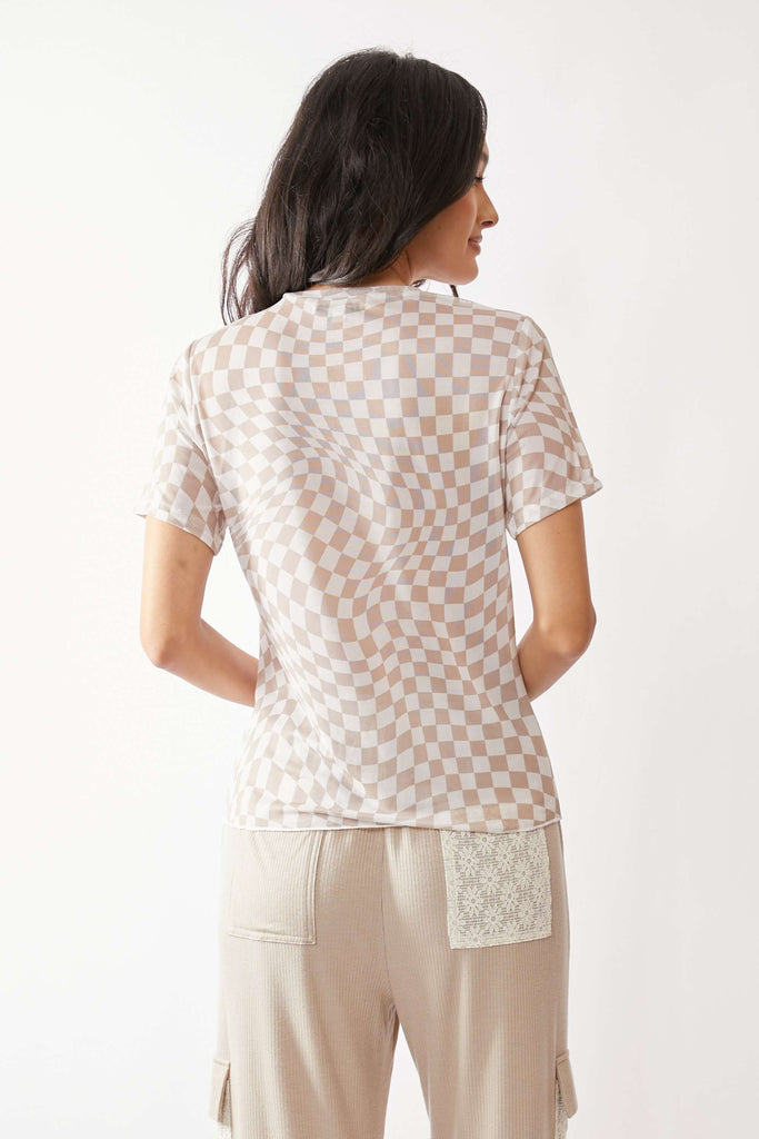 Checkered Short Sleeve Top