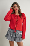 Front Tie Cropped Sweater