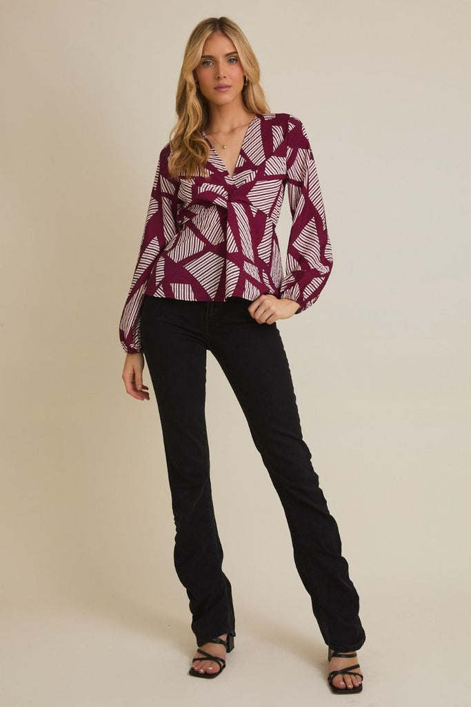 Twisted Peplum Blouse