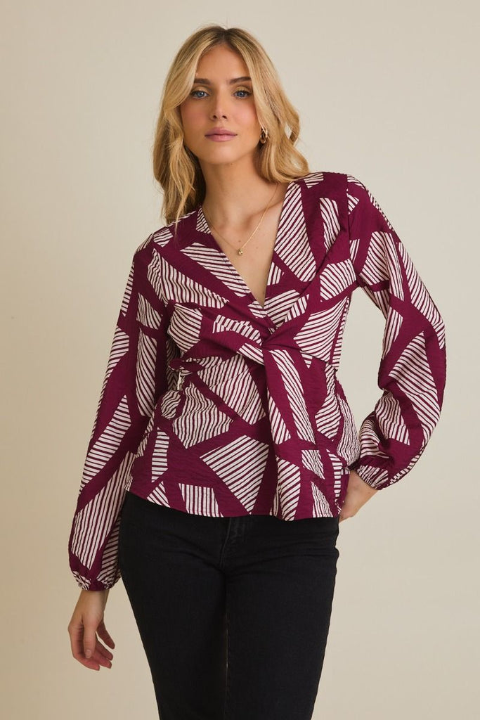 Twisted Peplum Blouse