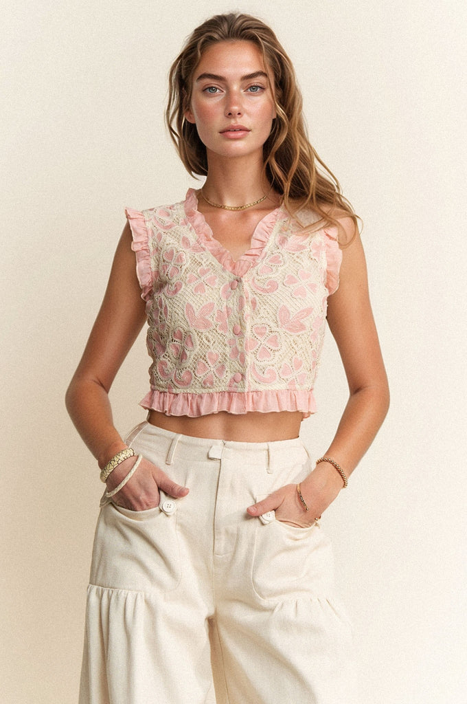 Crochet Ruffle Vest