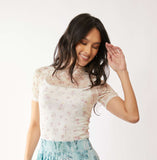 Turtle Neck Lace Top