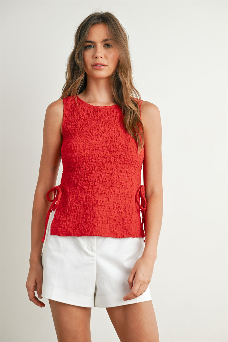 Textured Tie Top