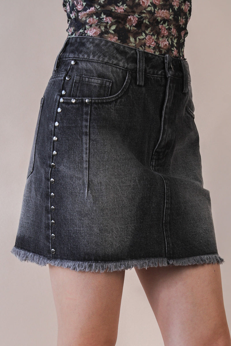 Washed Denim Mini Skirt