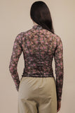 High Neck Sheer Lace Top