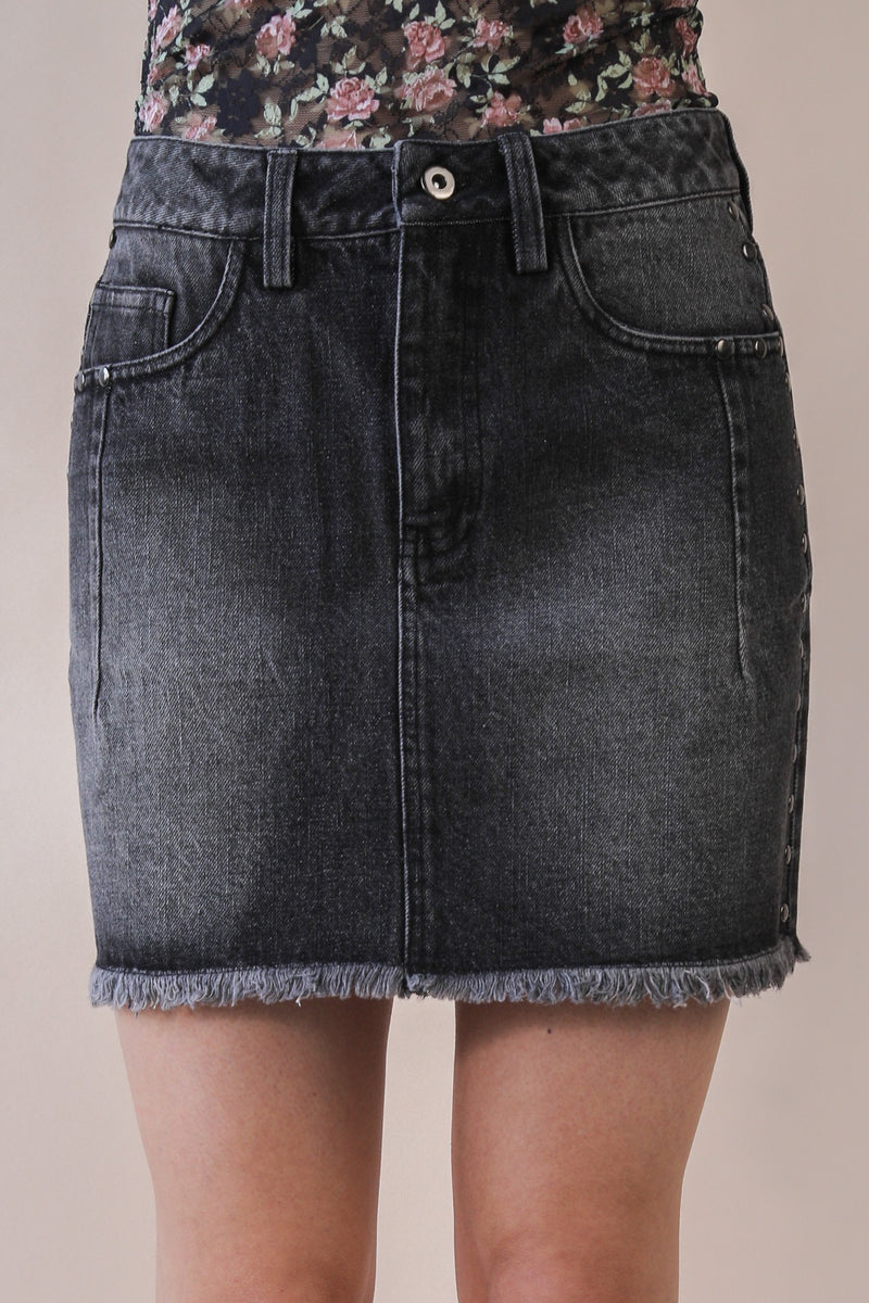 Washed Denim Mini Skirt