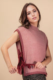 Side Tie Open Sweater Vest