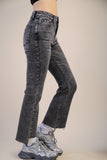 Washed Denim Bootcut Pants