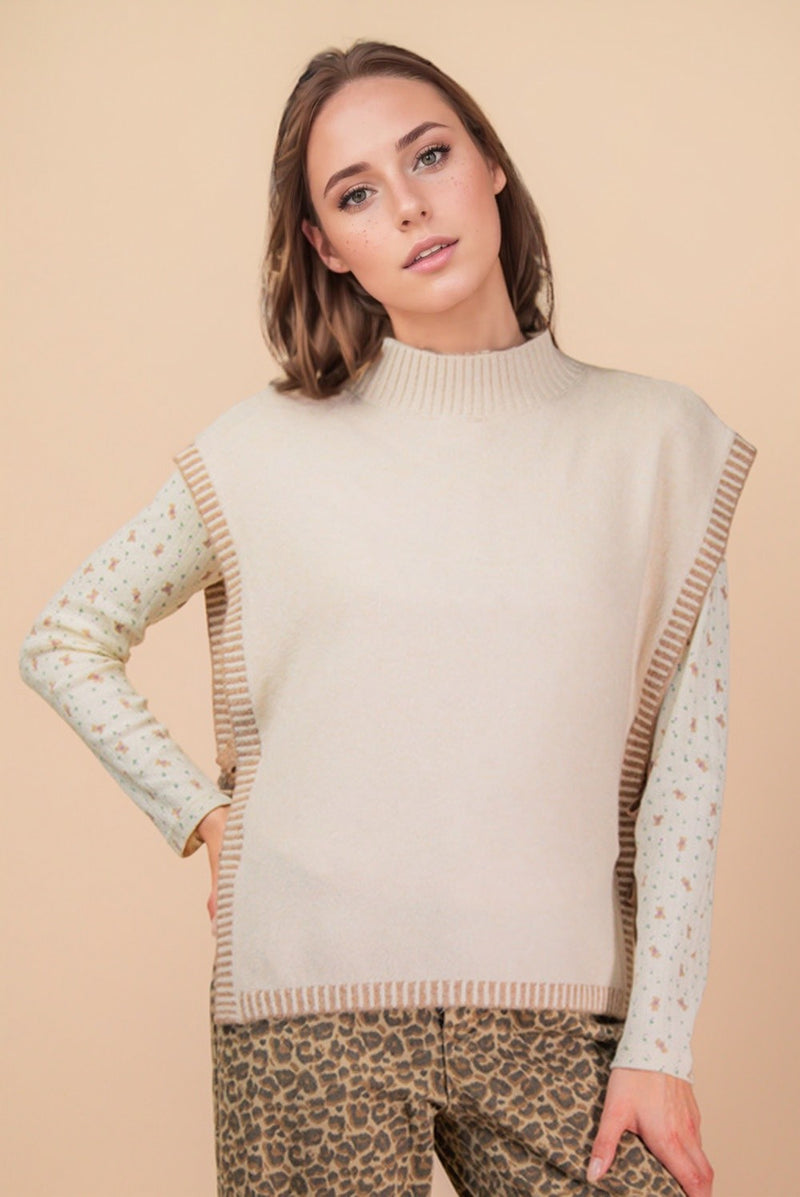 Side Tie Open Sweater Vest