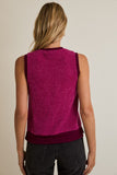 Sleeveless Contrast Knit Top