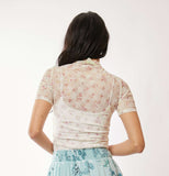 Turtle Neck Lace Top