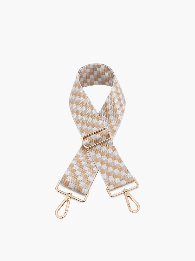 Checkered Guitar Strap: Multi Beige