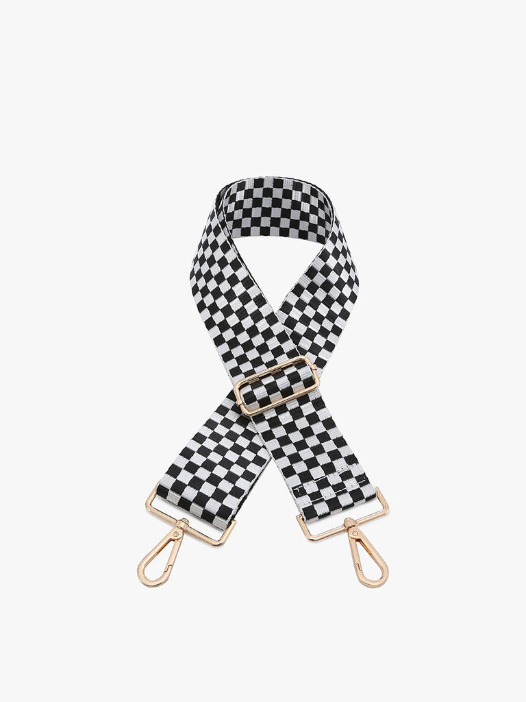 Checkered Guitar Strap: Black/White