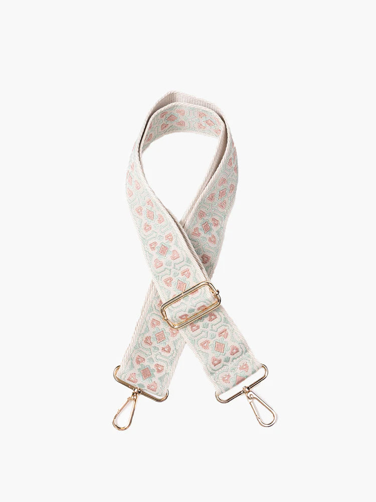 Clover Guitar Strap: Mauve & Sage