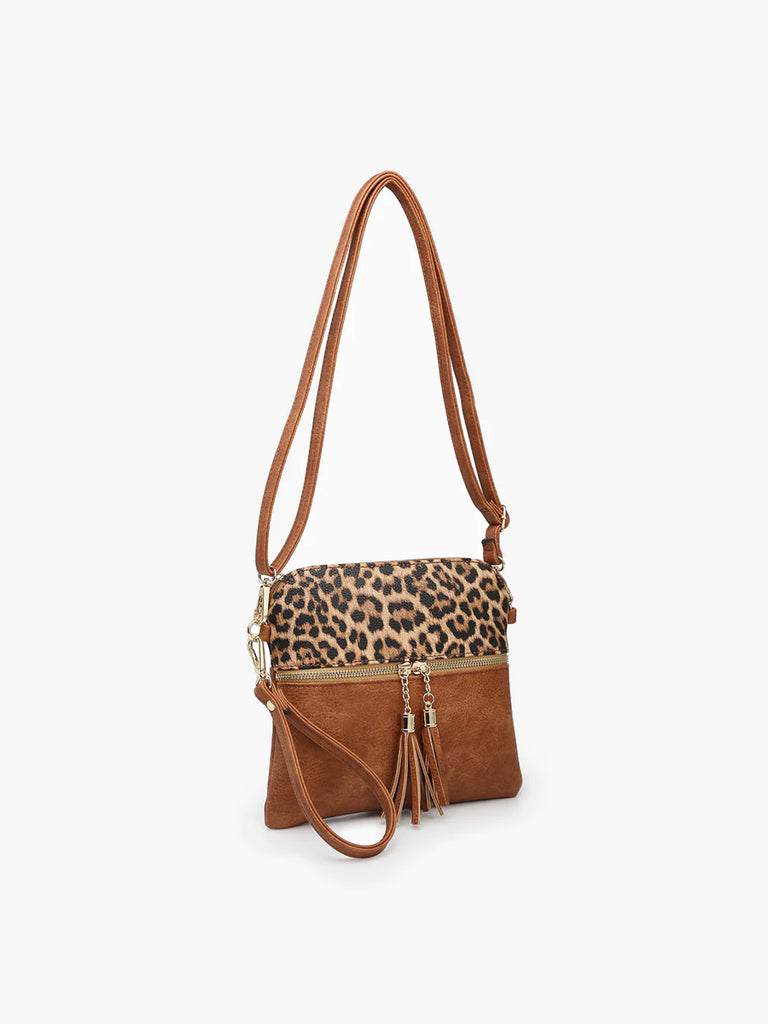 Tara Crossbody: Leopard-Mustard