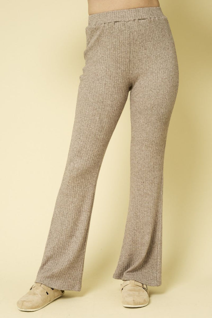 Elastic Waist Flare Pants