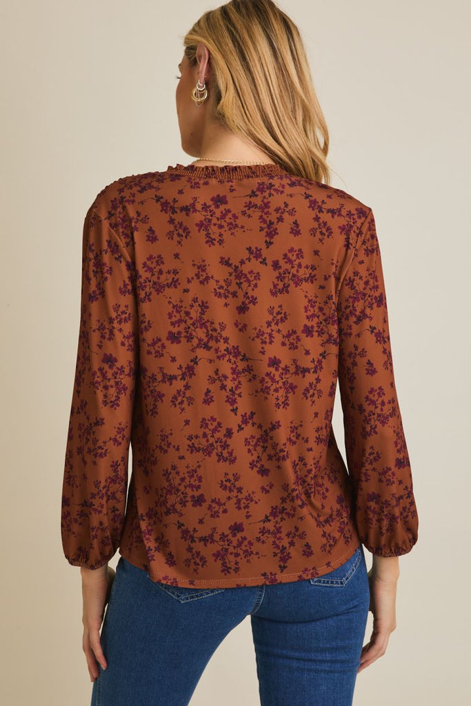 Button Down Ditsy Floral Top