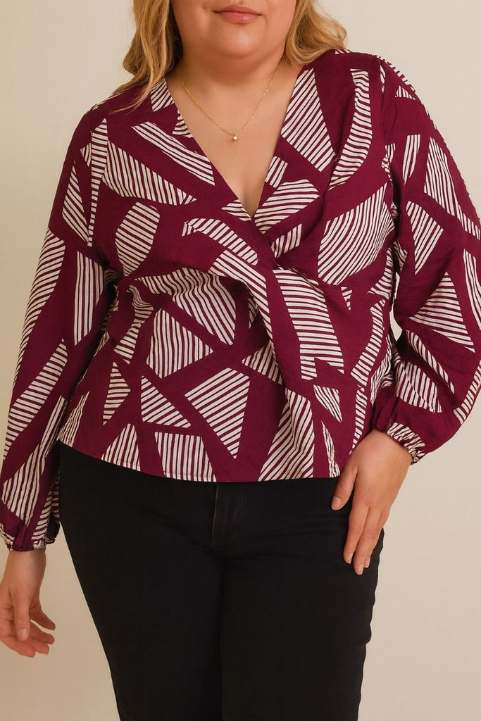Curvy Twisted Peplum Blouse