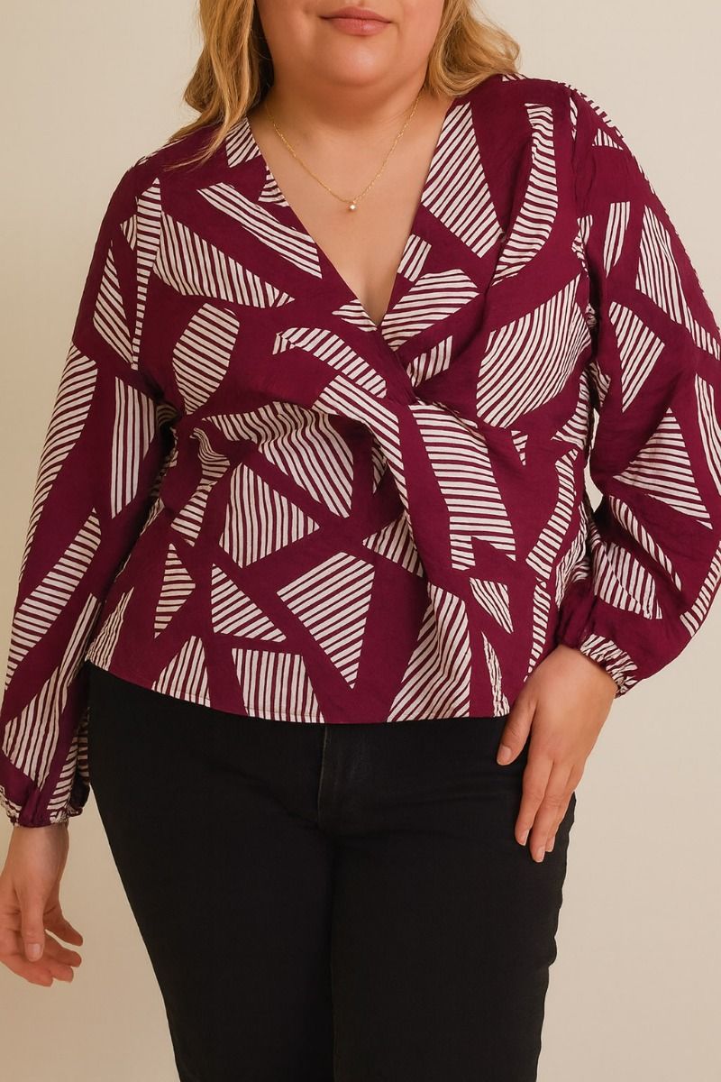 Curvy Twisted Peplum Blouse