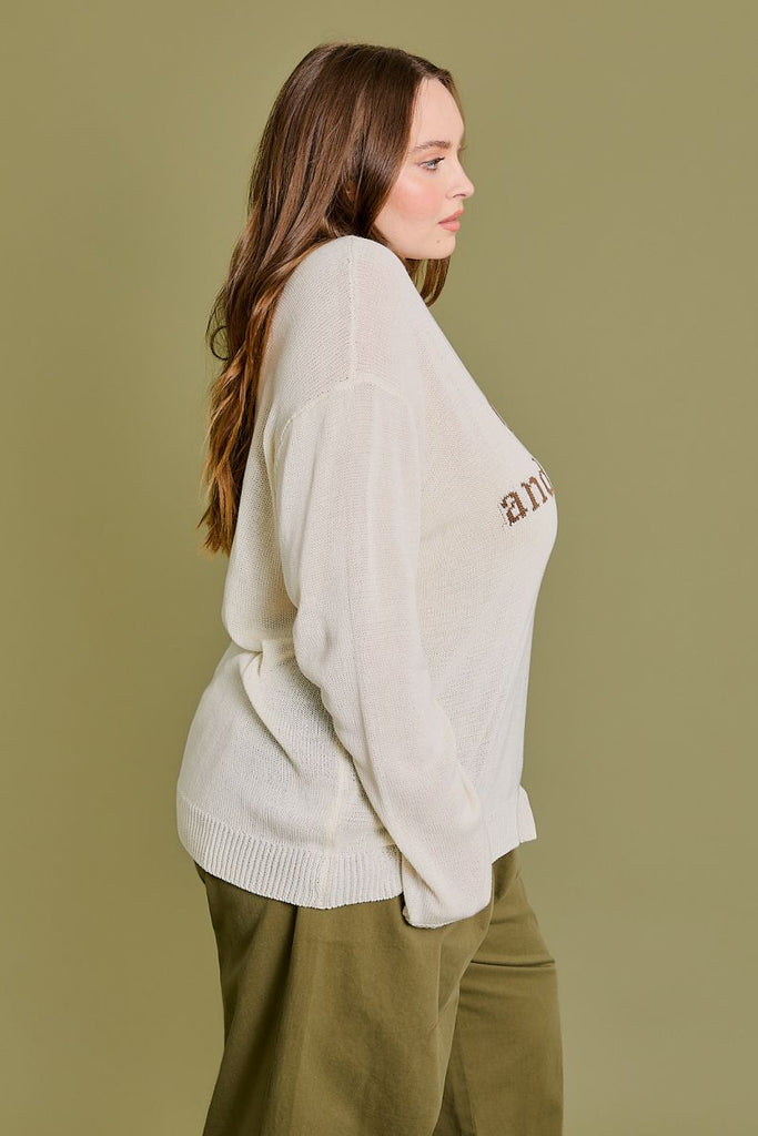 Curvy "Caffeinated" Light Sweater
