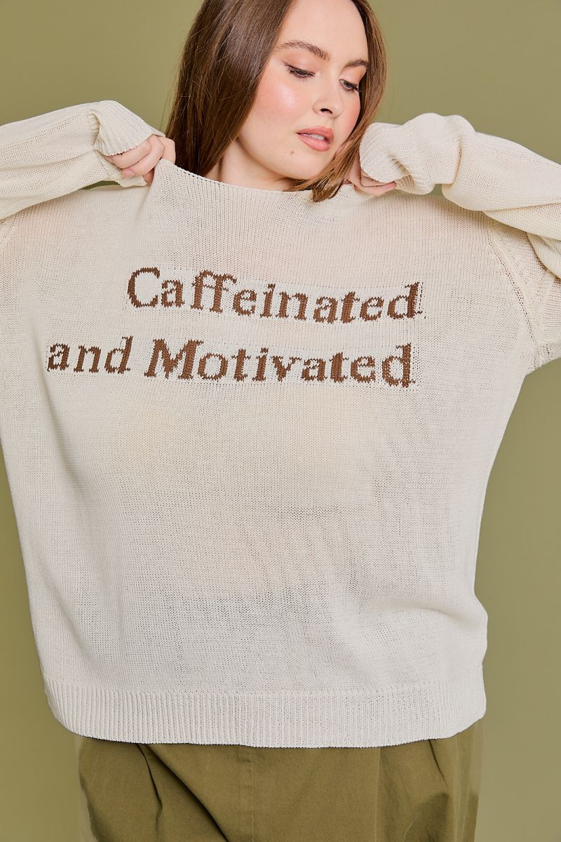 Curvy "Caffeinated" Light Sweater