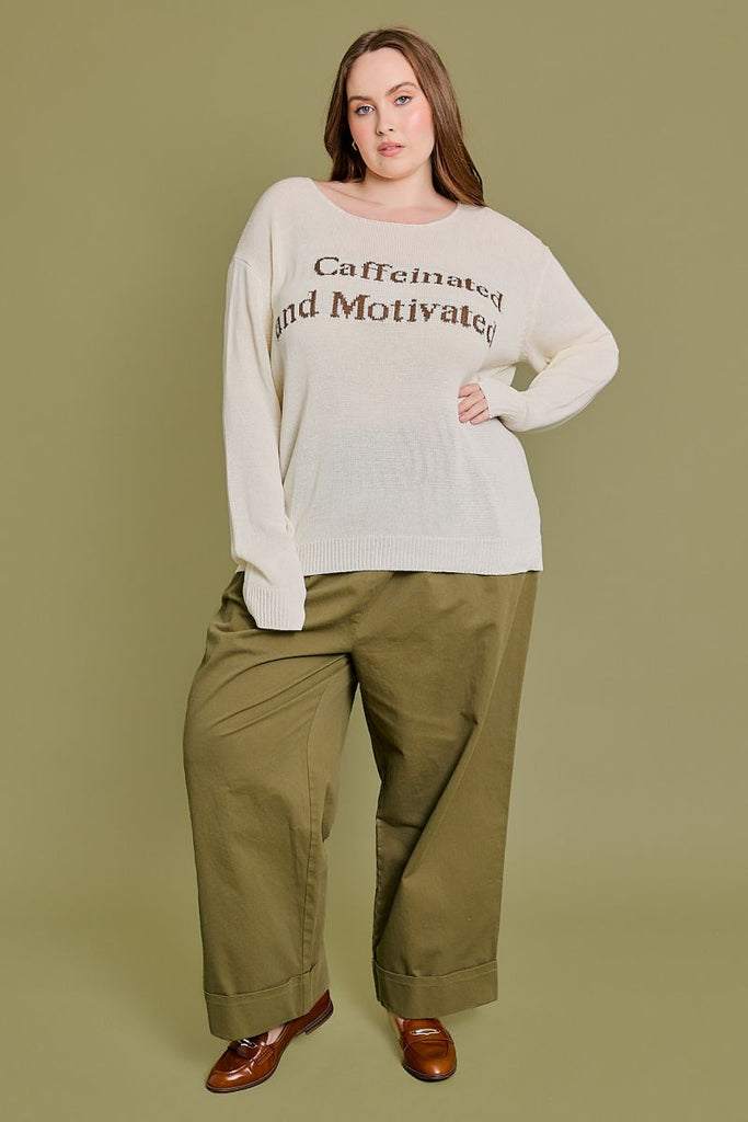 Curvy "Caffeinated" Light Sweater