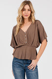 Kimono Top With Draped Sleeves