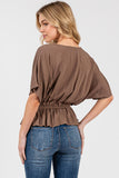 Kimono Top With Draped Sleeves