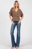 Kimono Top With Draped Sleeves