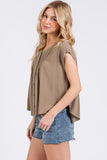 Pintuck Button Down Top