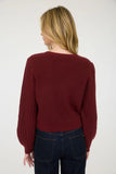 Cable Knit Velvet Bow Sweater