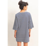 Striped Half Sleeve Mini Dress