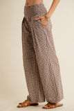 Gingham Smocked Waist Pants