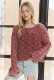 Long Sleeve Diamond Knit Sweater