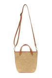 Natural Straw Mini Bucket Crossbody Bag