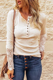 Lace Sleeve Henley Top
