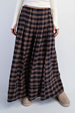 Low Waisted Plaid Wide Leg Pants