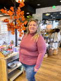 Curvy Long Sleeve Knit Top