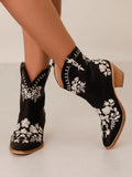Embroidered Ankle Cowgirl Boots