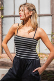 Striped Crochet Knit Jumpsuit