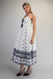 Printed Sweetheart Midi Dress
